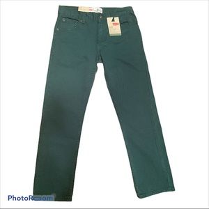 NWT BOYS LEVIS DARK GREEN SLIM STRAIGHT PANTS
